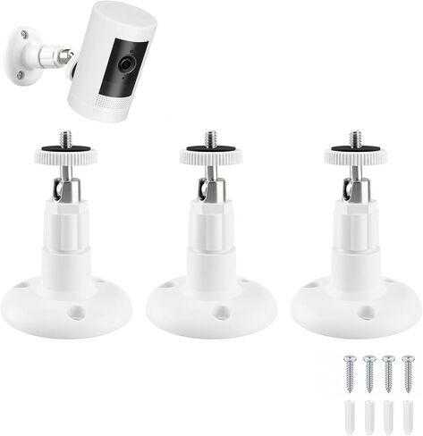 3 Pack Camera Mount Bracket Compatible with Ring Stick Up Cam, Ring Outdoor Cam Plus, Ring Indoor Cam, 360° Adjustable Wall & Ceiling Mount, Weatherproof (White) in Kuwait