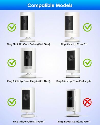 3 Pack Camera Mount Bracket Compatible with Ring Stick Up Cam, Ring Outdoor Cam Plus, Ring Indoor Cam, 360° Adjustable Wall & Ceiling Mount, Weatherproof (White) in Kuwait