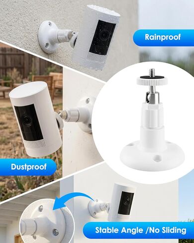 3 Pack Camera Mount Bracket Compatible with Ring Stick Up Cam, Ring Outdoor Cam Plus, Ring Indoor Cam, 360° Adjustable Wall & Ceiling Mount, Weatherproof (White) in Kuwait