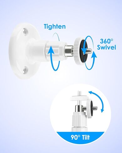 3 Pack Camera Mount Bracket Compatible with Ring Stick Up Cam, Ring Outdoor Cam Plus, Ring Indoor Cam, 360° Adjustable Wall & Ceiling Mount, Weatherproof (White) in Kuwait
