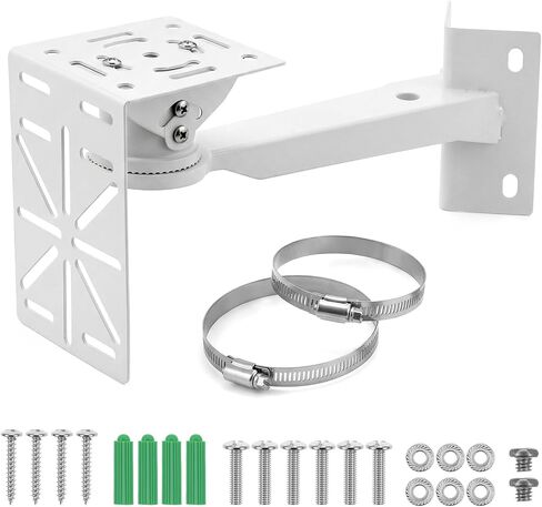 QWORK Security Camera Mount Bracket, Universal L-Shape Dome Camera Bracket, Wall & Ceiling Mount for Security CCTV Cameras, Vertical Pole Bracket & Hoop in Kuwait