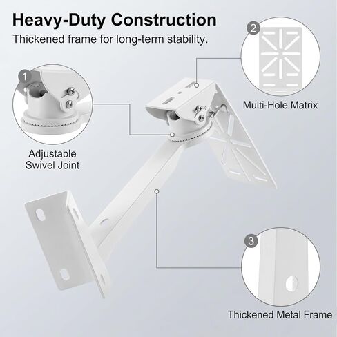 QWORK Security Camera Mount Bracket, Universal L-Shape Dome Camera Bracket, Wall & Ceiling Mount for Security CCTV Cameras, Vertical Pole Bracket & Hoop in Kuwait