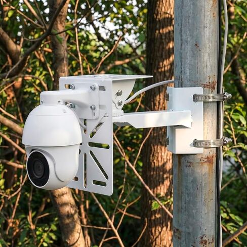 QWORK Security Camera Mount Bracket, Universal L-Shape Dome Camera Bracket, Wall & Ceiling Mount for Security CCTV Cameras, Vertical Pole Bracket & Hoop in Kuwait