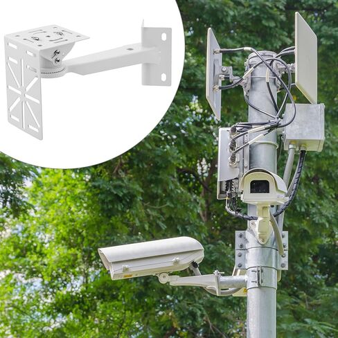 QWORK Security Camera Mount Bracket, Universal L-Shape Dome Camera Bracket, Wall & Ceiling Mount for Security CCTV Cameras, Vertical Pole Bracket & Hoop in Kuwait