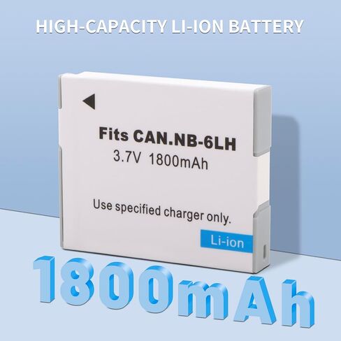 NB-6L NB-6LH Batteries and LED Battery Charger Replacement for Canon PowerShot SX530 HS, SX710 HS, SX700 HS, SX610 HS, SX600 HS, SX540 HS, SX510 HS, SX500 is, SX280 HS, SX270 HS, D30, S90 in Kuwait