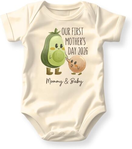 Our First Mother's Day 2026 Baby Bodysuit Avocado Baby Outfit Baby & Mommy in Kuwait