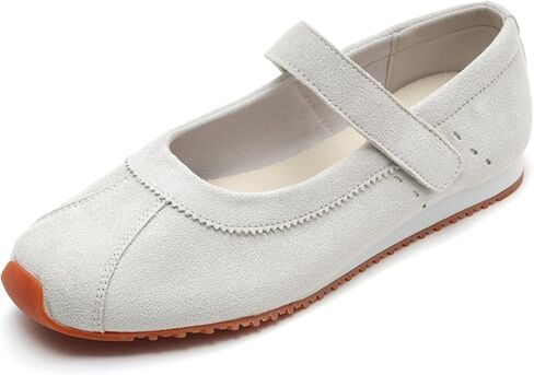 UBFEN Womens Mary Jane Sneakers Ballet Flats Tennis Shoes for Work, Casual | Slip-On Walking Loafers, Scratch-Resistant Faux Suede, Comfortable Thick Athletic Sole in Saudi Arabia