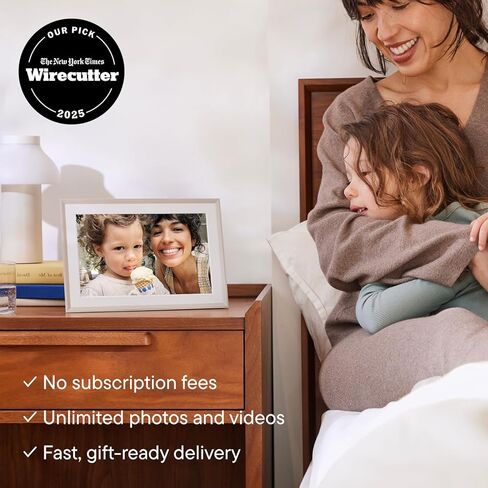 إطار صورة رقمي Aura - شاشة عالية الدقة مقاس 10.1 بوصة | أفضل إطار رقمي من Wirecutter | صور نصية مباشرة إلى الإطار الخاص بك من أي مكان | إعداد سريع وسهل عبر شبكة WiFi - تطبيق Aura مجاني | بدون إعلانات أو رسوم in Kuwait
