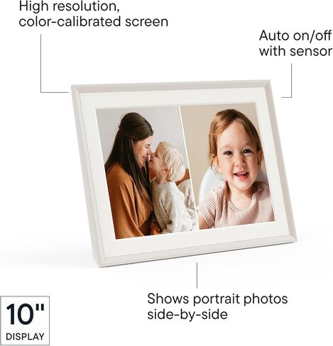 إطار صورة رقمي Aura - شاشة عالية الدقة مقاس 10.1 بوصة | أفضل إطار رقمي من Wirecutter | صور نصية مباشرة إلى الإطار الخاص بك من أي مكان | إعداد سريع وسهل عبر شبكة WiFi - تطبيق Aura مجاني | بدون إعلانات أو رسوم in Kuwait