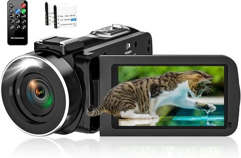 كاميرا فيديو 2.7K 48MP 30 FPS، تكبير رقمي 16X، شاشة قلاب 3.0 بوصة، كاميرا تسجيل فيديو على YouTube in Kuwait