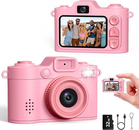 Mini Camera Keychain Instant Digital, 1080P Mini Digital Camcorder with 32G, Tiny Pocket Camera for Travel Vlog Fun Recording, Long Battery Life Gadget, Christmas Birthday Gift for Kids Teens in Kuwait