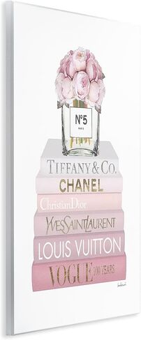 Stupell Industries 'Pink Rose Bouquet Bookstack', Wall Plaque Art, 13 x 19 Inches, Easy to Hang and Sturdy, Made in USA, by Amanda Greenwood in Kuwait