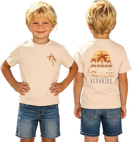 Hawaiian Shirts for Toddler Boys Girls Beach Sunshine Shirt Kids Palm Tree Graphic Tee Vacation Summer Vibes Tops in Saudi Arabia