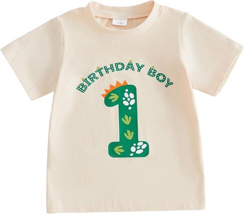 Toddler Kids Boy Summer Birthday Dinosaur Clothes Short Sleeve T Shirt Top Little Boy Birthday Shirts 1T 2T 3T 4T 5T in Saudi Arabia