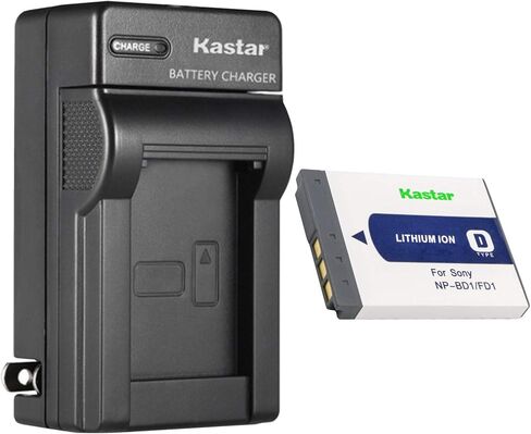 بطارية Kastar (عبوة واحدة) وشاحن لسوني NP-BD1، NP-FD1، BC-CSD وCyber-shot DSC-G3، DSC-T2، DSC-T70، DSC-T75، DSC-T77، DSC-T90، DSC-T200، DSC-T300، DSC-T500، DSC-T700، DSC-T900، DSC-TX1 الكاميرات in Kuwait