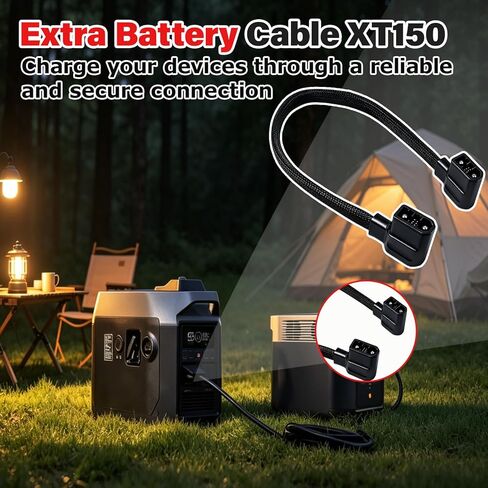 كابل بطارية إضافي XT150 مطور متوافق مع EcoFlow Delta 2، 2 Max، Max، 3، 3 Plus، 3 1500، Wave 2، Wave 3 - سلك طاقة مجدول 23 بوصة. غير متوافق مع Pro 3 (تصميم الكوع 90 درجة) in Kuwait