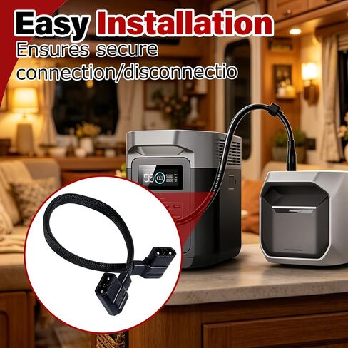 كابل بطارية إضافي XT150 مطور متوافق مع EcoFlow Delta 2، 2 Max، Max، 3، 3 Plus، 3 1500، Wave 2، Wave 3 - سلك طاقة مجدول 23 بوصة. غير متوافق مع Pro 3 (تصميم الكوع 90 درجة) in Kuwait