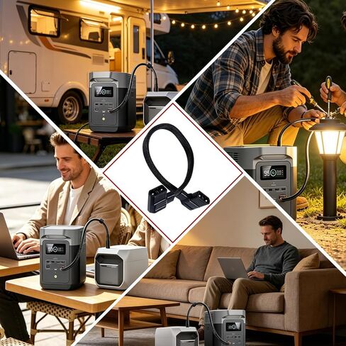 كابل بطارية إضافي XT150 مطور متوافق مع EcoFlow Delta 2، 2 Max، Max، 3، 3 Plus، 3 1500، Wave 2، Wave 3 - سلك طاقة مجدول 23 بوصة. غير متوافق مع Pro 3 (تصميم الكوع 90 درجة) in Kuwait