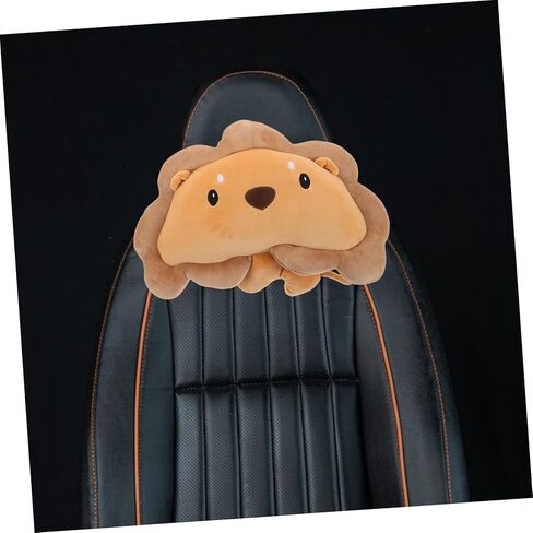 TIDTALEO Comfortable Plush Car Headrest Pillow Neck Travel Pillow for Adults Cuddle Lion Seat Headrest Covers Soft Car Seat Cushion in Kuwait