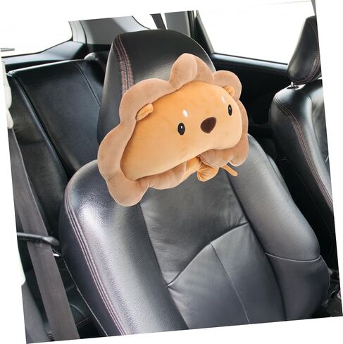 TIDTALEO Comfortable Plush Car Headrest Pillow Neck Travel Pillow for Adults Cuddle Lion Seat Headrest Covers Soft Car Seat Cushion in Kuwait