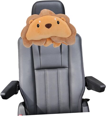 TIDTALEO Comfortable Plush Car Headrest Pillow Neck Travel Pillow for Adults Cuddle Lion Seat Headrest Covers Soft Car Seat Cushion in Kuwait