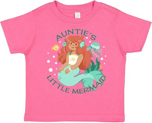 inktastic Auntie's Little Mermaid Toddler T-Shirt in Kuwait
