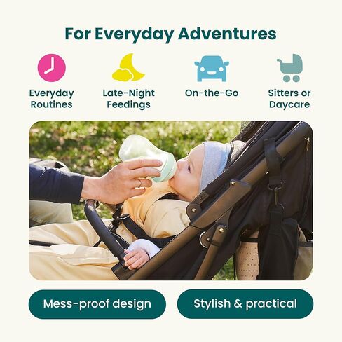 Shimi 2.0 Baby Formula Bottle with Refillable Formula Pods, 9 oz Tritan Feeding Bottle with Anti-Colic Silicone Nipple, Built-in Formula Dispenser for Travel and On-the-Go Feeding, Pack of 2 in Kuwait