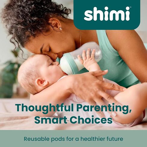 Shimi 2.0 Baby Formula Bottle with Refillable Formula Pods, 9 oz Tritan Feeding Bottle with Anti-Colic Silicone Nipple, Built-in Formula Dispenser for Travel and On-the-Go Feeding, Pack of 2 in Kuwait