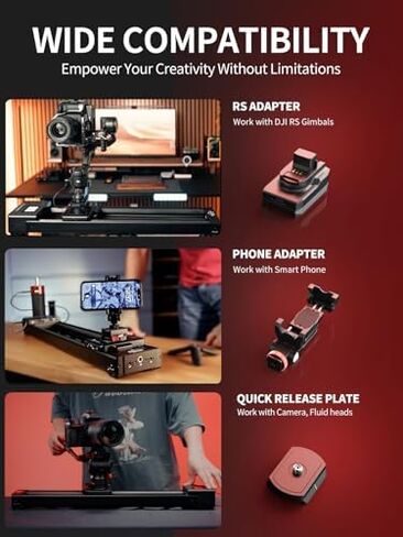 IFOOTAGE Shark Slider Nano II 660 مع محول جيب 3، منزلق كاميرا بمحرك 26 بوصة، منزلق متعدد المحاور للهاتف/الكاميرا/DJI RS2/RS3 Pro/RS4/RS4 Pro/RS5 Gimbals وجيب 3، حمولة 15.4 رطل in Kuwait