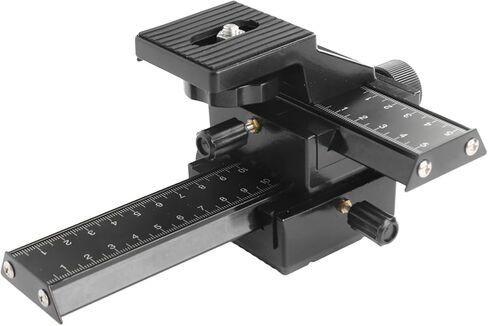 4 Way Macro Focusing Rail Slider, Aluminum Alloy Camera Slider with Case Plate for DSLR Photography, Precision Ruler, 10cm Macro Stroke in Kuwait