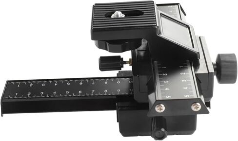 4 Way Macro Focusing Rail Slider, Aluminum Alloy Camera Slider with Case Plate for DSLR Photography, Precision Ruler, 10cm Macro Stroke in Kuwait