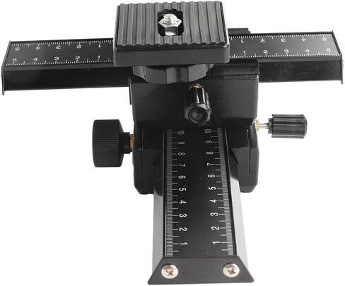 4 Way Macro Focusing Rail Slider, Aluminum Alloy Camera Slider with Case Plate for DSLR Photography, Precision Ruler, 10cm Macro Stroke in Kuwait