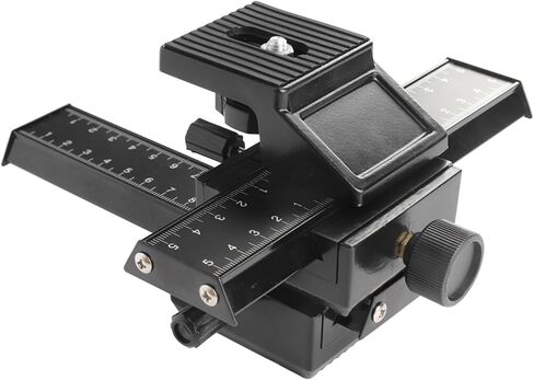4 Way Macro Focusing Rail Slider, Aluminum Alloy Camera Slider with Case Plate for DSLR Photography, Precision Ruler, 10cm Macro Stroke in Kuwait