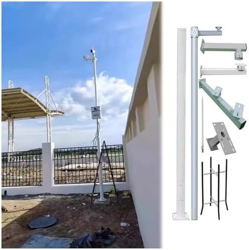 Heavy-Duty Outdoor Security Camera Post - Metal Monitoring Pole for Backyard, Porch, Residential Areas & Parking Lots - Includes Installation Hardware in Saudi Arabia