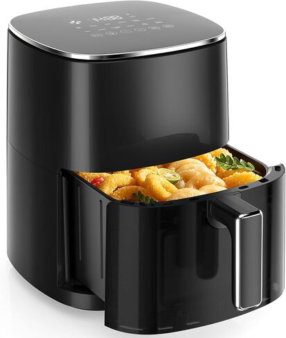 Sweetcrispy 6QT Air Fryer with Window, Square Airfryer Oven 12-in-1 for Family, 400°F Rapid Air Crispy Technology, Roast Bake Dehydrate, Nonstick & Easy-Clean Basket in Saudi Arabia