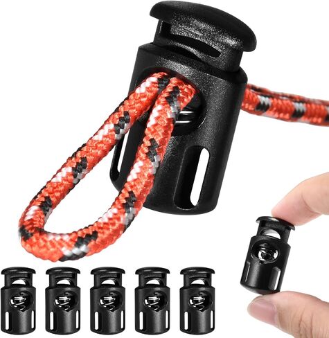 10pcs Paracord Cord Locks for Drawstring, Plastic Cord Lock Toggle for Drawstrings Spring Stopper Clasp Elastic Shoe Lace Tie Locks Sweatpants Hoodie String Ends Bungee Gloves String Clips Replacement in Saudi Arabia