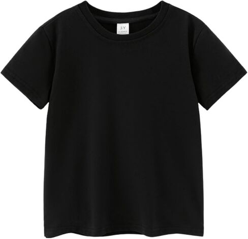 Toddler Basic Cotton T Shirt 2-6 Years Summer Crewneck Short Sleeve Tee Top for Boys and Girls in Saudi Arabia