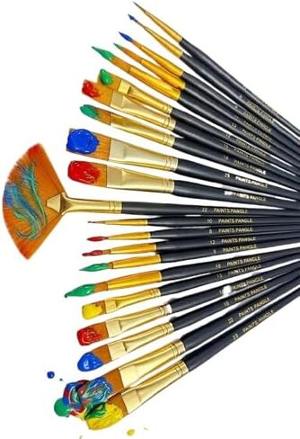 Paint Brush Set, 12 Pcs Paint Brushes for Acrylic Painting, Round Pointed Tip Detail Small Paint Brush for Oil Watercolor Canvas Face Body Boards Rock, Adult Drawing Arts Crafts Supplies in Saudi Arabia