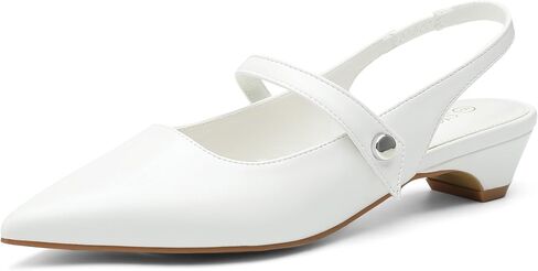 Women’s Low Block Heel Pumps Closed Pointed Toe Slingback Heels Beaded Strap Comfortable Work Office Wedding Dressy Pump Shoes in Kuwait