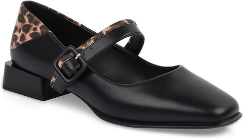 Mary Jane Shoes Women, Dressy Flats Shoes for Women, Comfortable Mary Jane Pumps with Chunky Heel and Square Toe in Kuwait