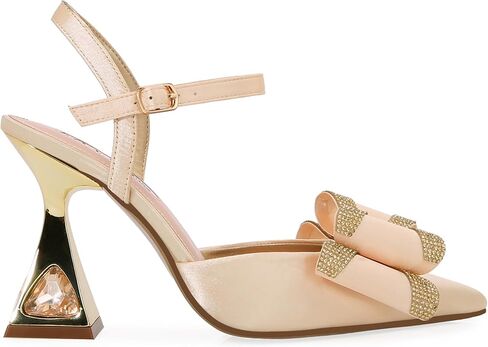 Lady Couture Milly Pump, Women’s Satin Shoes, Pointed-Toe Dress Heel, Adjustable Ankle Strap and Flared Heel Pumps in Saudi Arabia