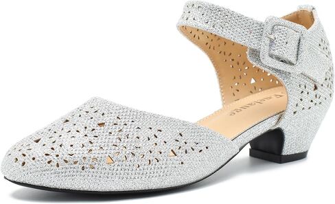 Enelauge Women's Ankle Strap Low Block Chunky Heels Cutout Closed Toe D'Orsay Pumps Vintage Dress Shoes for Work Evening Church Party in Saudi Arabia