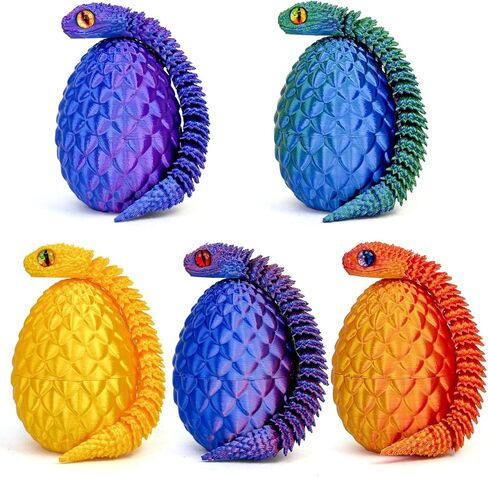 5pcs 3d طباعة البيض الأفعى المطبوعة ثلاثية الأبعاد المطبوعة ثلاثية الأفعى ثلاثية الأفعى المطبوعة مجموعة بيض عيد الفصح مفصلية سلة عيد الفصح سلة الغموض ثعبان البيض تلويث الحيوانات 3D المطبوعة الحيوانات (متعددة الألوان 5-5 مساءً) in Kuwait