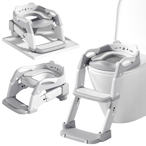 Potty Training Seat with Step Stool Ladder for Toddler, 3-IN-1 Convertible Potty Toilet, Upgrade Training Ladder for Boys & Girls, Includes Removable Urinal & Soft Cushion - Purple in Saudi Arabia