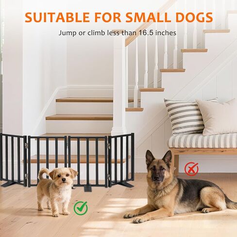 بوابة الكلب القصيرة Snagle Paw، بوابة معدنية قائمة بذاتها بطول 16.5 بوصة فقط للكلاب الصغيرة مع أقدام داعمة يمكن تجاوزها بسهولة، بوابة جرو واسعة تصل إلى 48 بوصة داخلية للسلالم والمداخل (أسود، 4 لوحات) in Kuwait