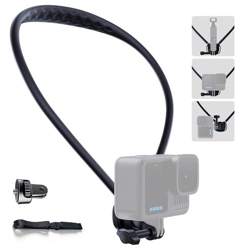 حامل رقبة لانو مع حزام للصدر، متوافق مع DJI Osmo Pocket 3 Nano Action 6/5/4/3، GoPro Hero 13/12/11/10/9/MAX، Insta 360 X5/X4/Ace Pro 2، حامل قلادة لكاميرا الحركة مع محول 1/4 بوصة in Kuwait