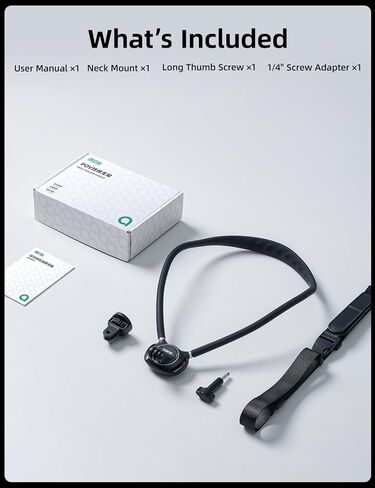 حامل رقبة لانو مع حزام للصدر، متوافق مع DJI Osmo Pocket 3 Nano Action 6/5/4/3، GoPro Hero 13/12/11/10/9/MAX، Insta 360 X5/X4/Ace Pro 2، حامل قلادة لكاميرا الحركة مع محول 1/4 بوصة in Kuwait