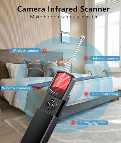 Upgraded Hidden Camera Detector - AI-Powered Anti-Spy Device, GPS Tracker & Bug Detector, Portable RF Signal Scanner for Hotels, Travel in Kuwait