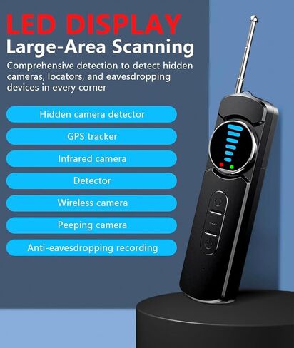 Upgraded Hidden Camera Detector - AI-Powered Anti-Spy Device, GPS Tracker & Bug Detector, Portable RF Signal Scanner for Hotels, Travel in Kuwait