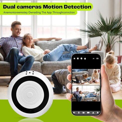 1080P HD Hidden Camera, Dual-Lens WiFi Security Camera with Motion Detection, Night Vision, Loop Recording for Home Office Surveillance (1 PCS) in Saudi Arabia